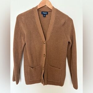 Lands' End drifter cardigan in camel size small